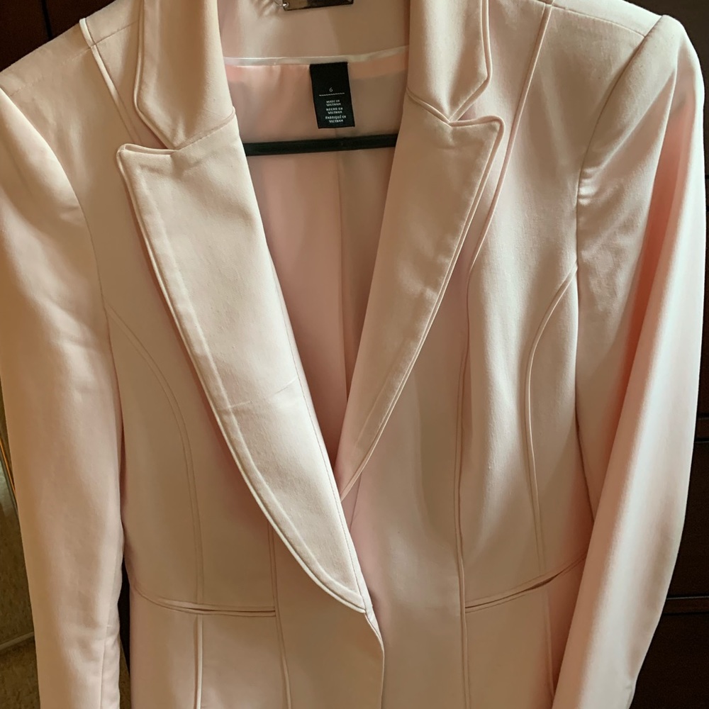 Pink jacket.